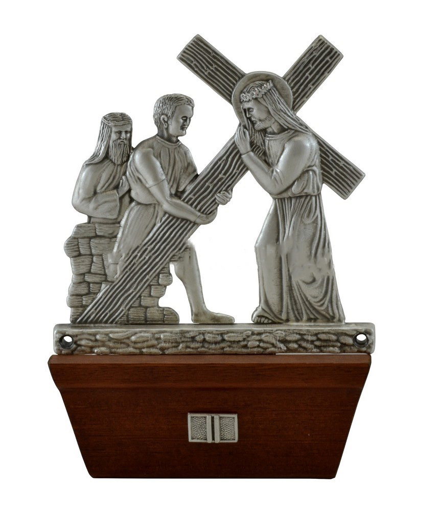 Via Crucis con capitello in legno