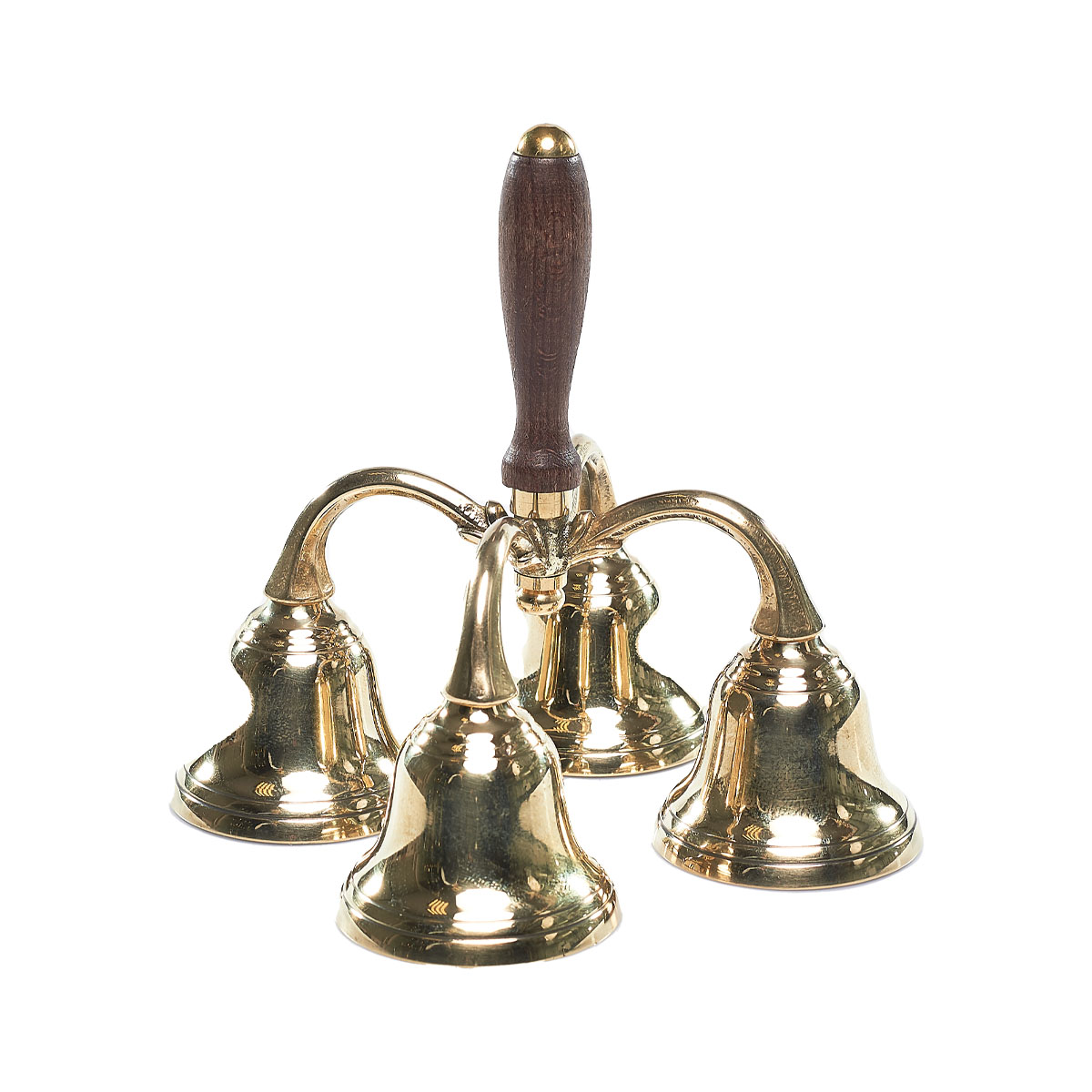 Campanello quattro campane con manico in legno