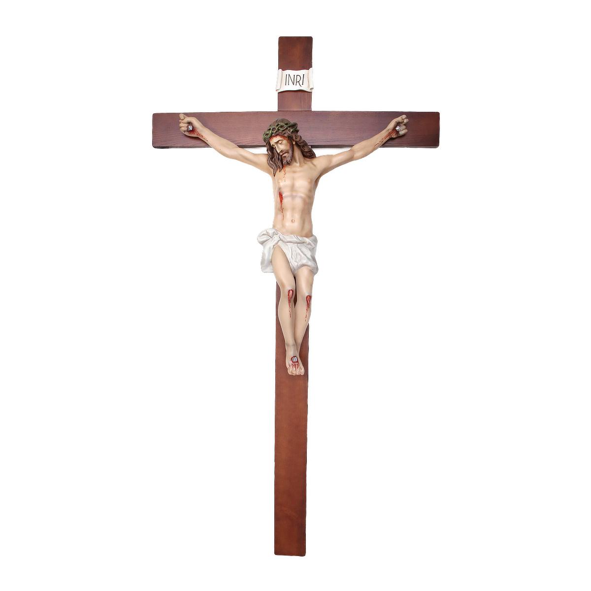 Cristo su croce in legno cm 105