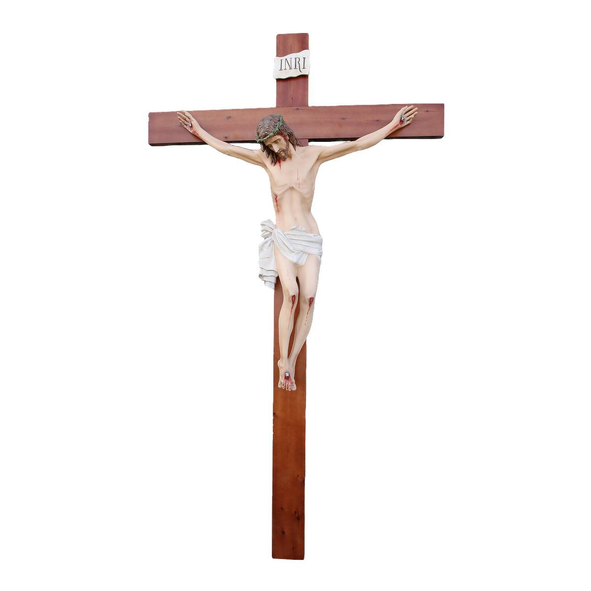 Cristo su croce in legno cm 160