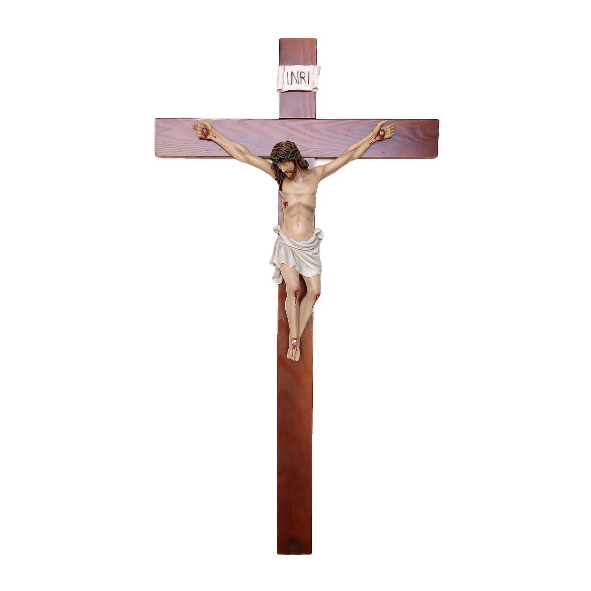 Cristo su croce in legno cm 70