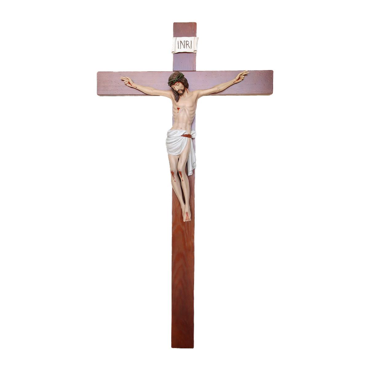 Cristo su croce in legno tipo M cm 70