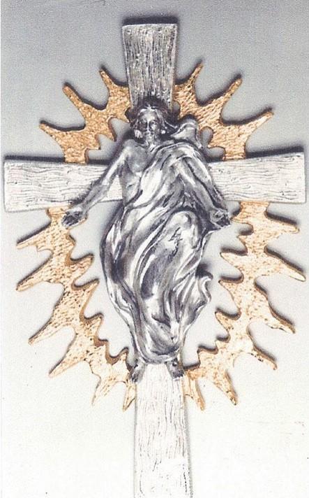 Croce in bronzo bicolore