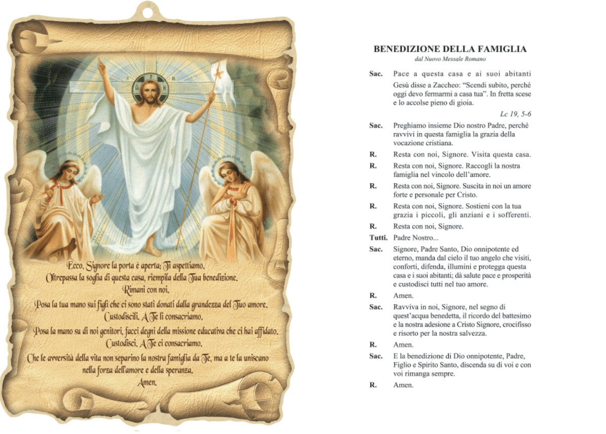Benedizioni Cristo Risorto – taglio pergamena